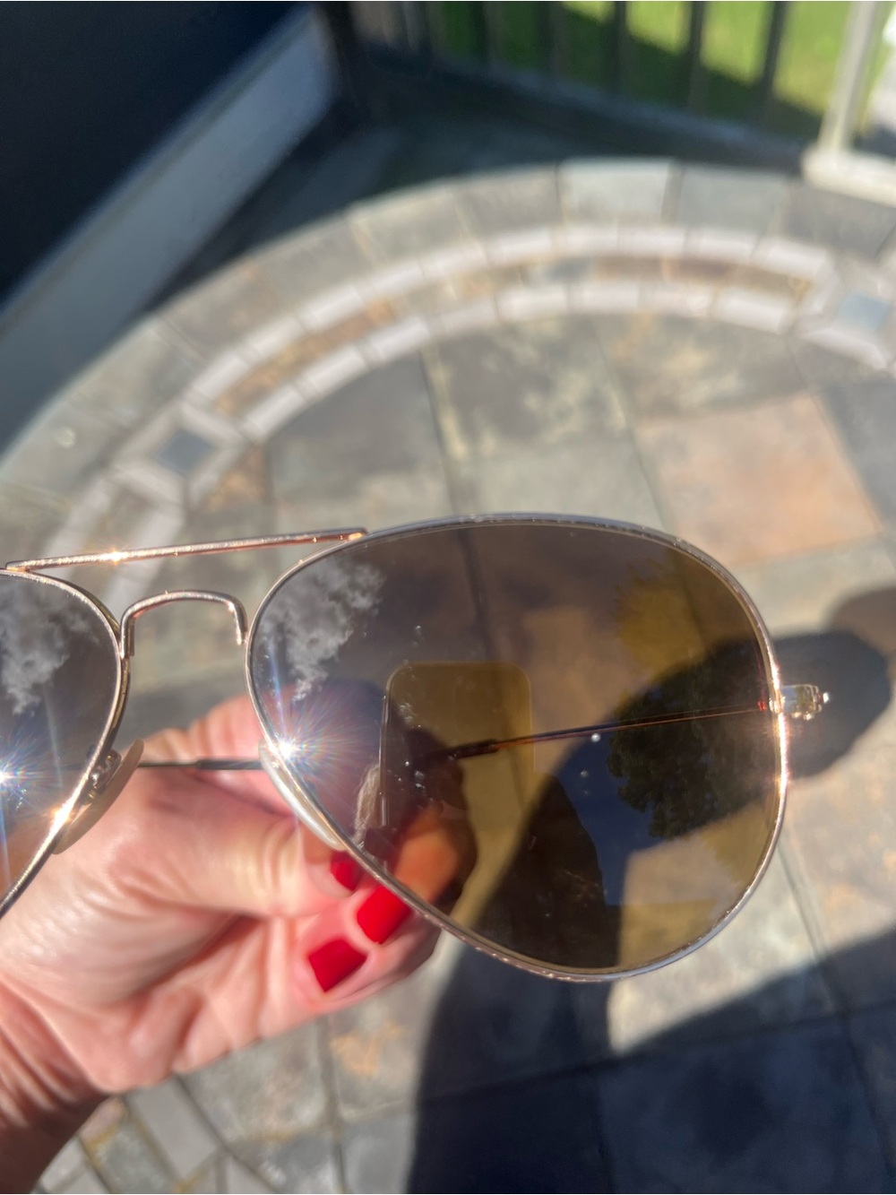 Ray-Ban Gold Frame Sunglasses with Brown Lenses - Picture 4 of 4